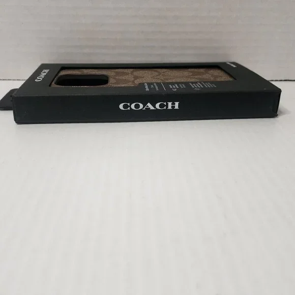 NEW! Coach iPhone 15 PRO Signature C Canvas Slim Wrap Case Tan - Picture 3 of 5